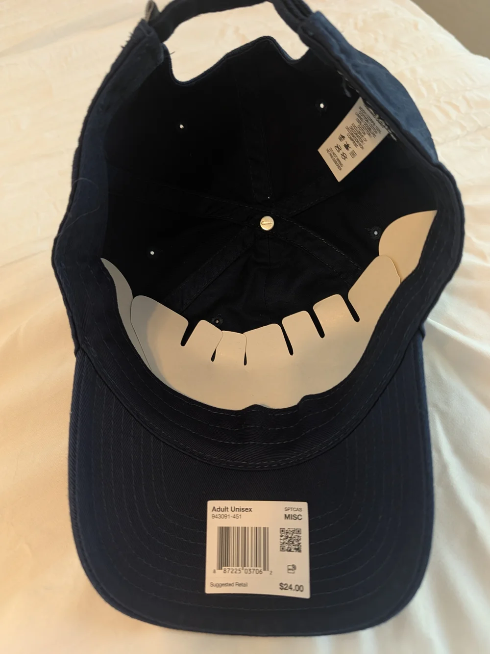 Nike Navy Baseball Cap with White Swoosh - Unisex